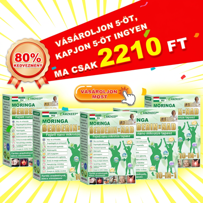 🎊🔥Utolsó esély! Ne hagyd ki ezt a lehetőséget, 50% kedvezménnyel! | AMZKEEP® Moringa · Berberin × NAD+ 10 az 1-ben fejlett nano mikrotűs tapasz